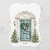 Elegant Christmas Holiday Invitation Fireplace 招待状 (裏面)