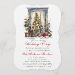 Elegant Christmas Holiday Invitation Window 招待状