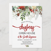 Elegant Christmas Holiday Open House Party 招待状 (正面/裏面)