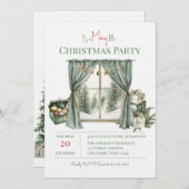 Elegant Christmas Holiday Party 招待状 (正面/裏面)