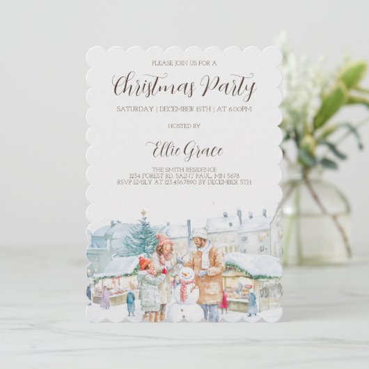 Elegant Christmas Holiday Party Invitation 招待状 (スタンド正面)