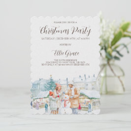 Elegant Christmas Holiday Party Invitation 招待状