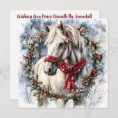 Elegant Christmas Horse with Winter Wreath Custom (正面/裏面)