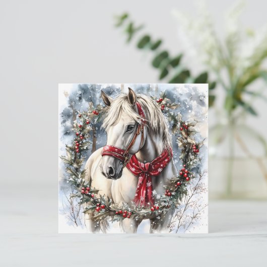 Elegant Christmas Horse with Winter Wreath Custom (スタンド正面)