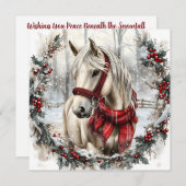 Elegant Christmas Horse with Winter Wreath Custom (正面/裏面)