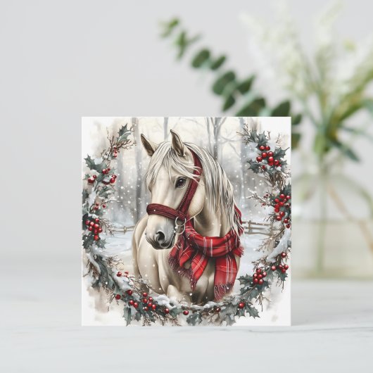 Elegant Christmas Horse with Winter Wreath Custom (スタンド正面)