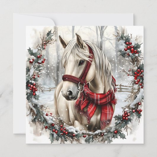 Elegant Christmas Horse with Winter Wreath Custom (正面)