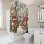 Elegant Christmas in Paris Holiday シャワーカーテン (インサイチュ)