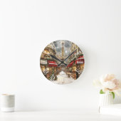 Elegant Christmas in Paris Holiday  ラウンド壁時計 (ホーム)