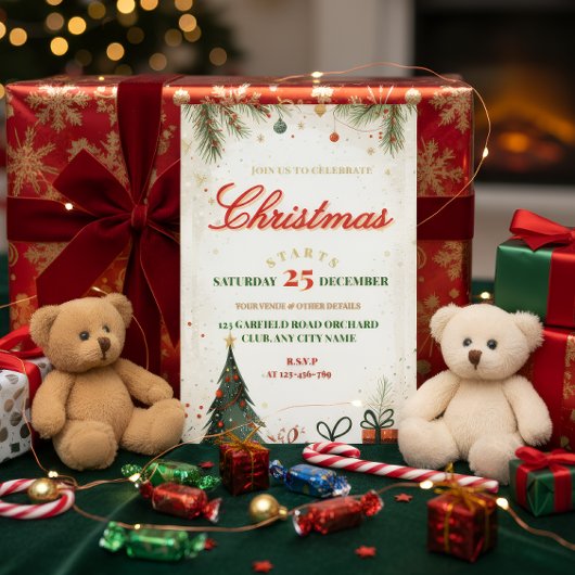 Elegant Christmas Invitation 箔招待状