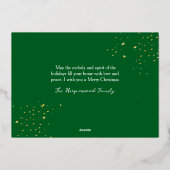 Elegant Christmas Joy Gold Sparkle Multi Photo 箔シーズンカード (裏面)