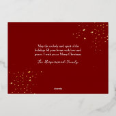 Elegant Christmas Joy Gold Sparkle Multi Photo 箔シーズンカード (裏面)