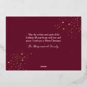 Elegant Christmas Joy Gold Sparkle Multi Photo 箔シーズンカード (裏面)