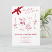 Elegant Christmas Line Art Party 招待状 (スタンド正面)