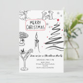 Elegant Christmas Line Art Party  招待状 (スタンド正面)