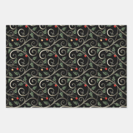 Elegant Christmas Night – Luxe Wrapping Paper Set ラッピングペーパーシート