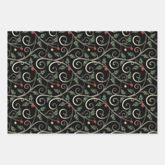 Elegant Christmas Night – Luxe Wrapping Paper Set ラッピングペーパーシート