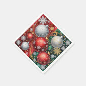 Elegant Christmas Ornament スタンダードカクテルナプキン (角)