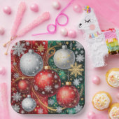 Elegant Christmas Ornament ペーパープレート (パーティー)