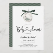 Elegant Christmas Ornament baby shower 招待状 (正面/裏面)