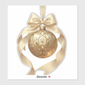 Elegant Christmas Ornament Beige and Brown シール (シート)
