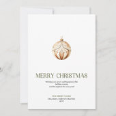 Elegant Christmas ornament Card Neutral Gold Minim シーズンカード (正面)