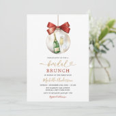 Elegant Christmas Ornament Prosecco Bridal Brunch 招待状 (スタンド正面)