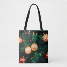 Elegant Christmas Ornaments on Evergreen Tote Bag トートバッグ