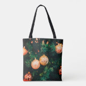 Elegant Christmas Ornaments on Evergreen Tote Bag トートバッグ (裏面)