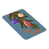 Elegant Christmas Ornaments on Pine Branch マグネット (右側)