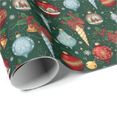 Elegant Christmas Ornaments Wrapping Paper ラッピングペーパー (ロールコーナー)