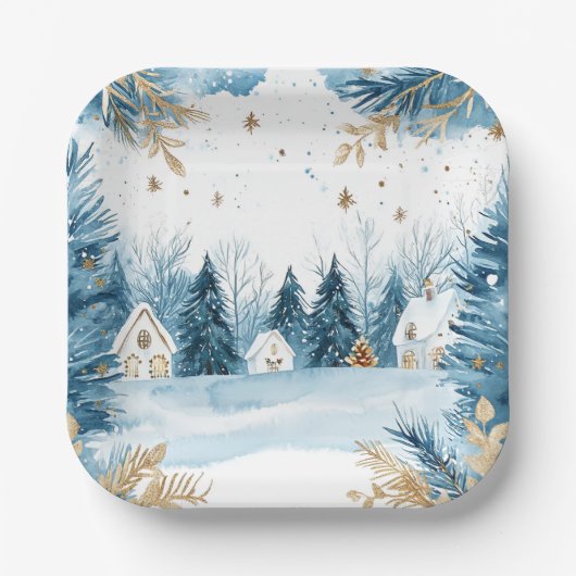 Elegant Christmas Paper Plates  ペーパープレート (正面)