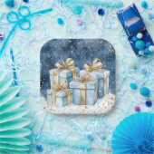 Elegant Christmas Paper Plates  ペーパープレート (パーティー)