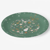 Elegant Christmas Party Festive Holiday Minimalist ペーパープレート (アングル)