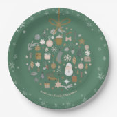 Elegant Christmas Party Festive Holiday Minimalist ペーパープレート (正面)