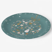 Elegant Christmas Party Festive Holiday Minimalist ペーパープレート (アングル)