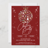 Elegant Christmas Party Festive Holiday Minimalist 招待状 (正面)