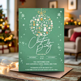 Elegant Christmas Party Festive Holiday Minimalist 招待状