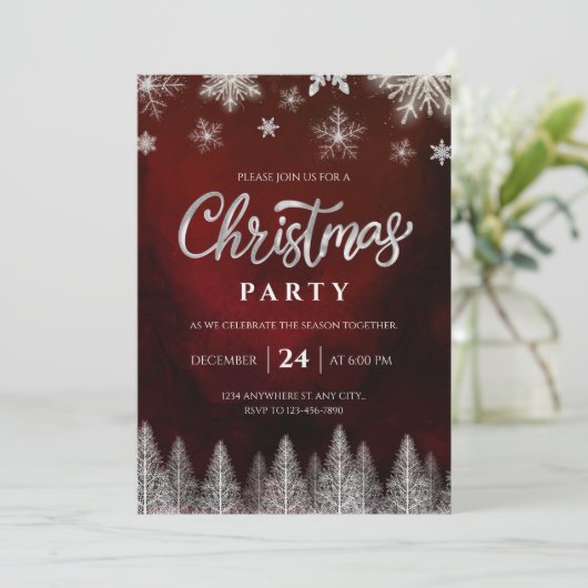 Elegant Christmas Party Invitation 招待状 (スタンド正面)