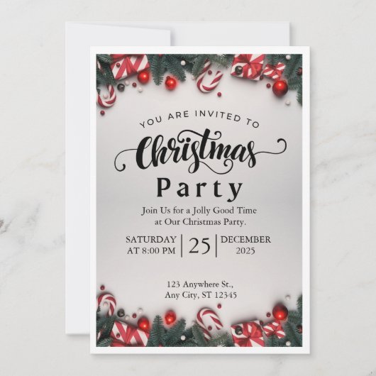 Elegant Christmas Party Invitation | 招待状 (正面)