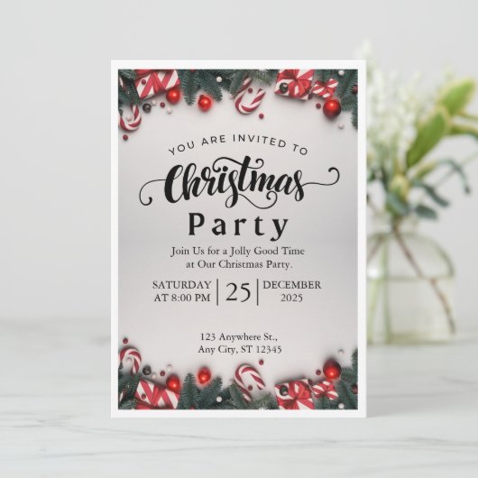 Elegant Christmas Party Invitation | 招待状 (スタンド正面)