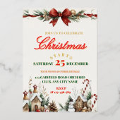 Elegant Christmas Party Invitation 箔招待状 (正面)