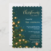 Elegant Christmas Party Invitation for Evening  招待状 (正面)