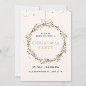 Elegant Christmas Party Invitation with Wreath  招待状 (正面)