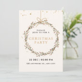 Elegant Christmas Party Invitation with Wreath  招待状 (スタンド正面)