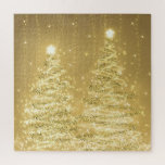 Elegant Christmas Party Sparkling Trees Gold ジグソーパズル<br><div class="desc">Elegant Christmas puzzle template with sparkling Christmas Trees on Gold. Impress your friends with this sophisticated and elegant puzzle design. Fully customizable!</div>