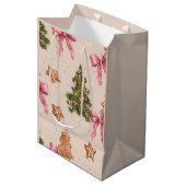 Elegant Christmas Pattern Gift Bag ミディアムペーパーバッグ (正面アングル)