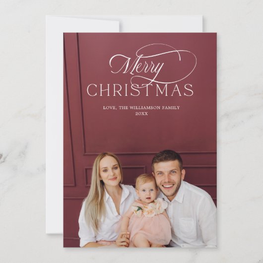 Elegant Christmas Photo Card 招待状 (正面)