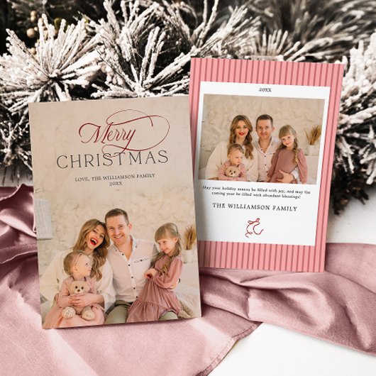 Elegant Christmas Photo Card 招待状