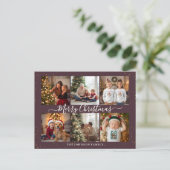 Elegant Christmas Photo Collage シーズンポストカード (スタンド正面)